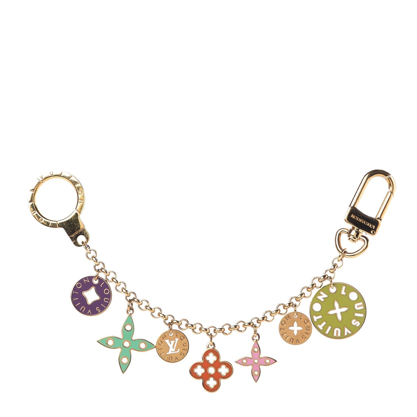 Enamel Looping Key Chain Bag Charm Multicolor