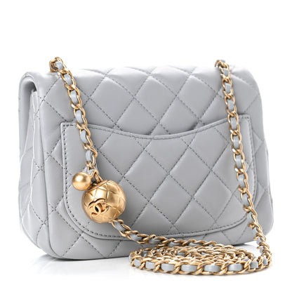Chanel Lambskin Quilted Mini Pearl Crush Flap Light Grey 2 of 4