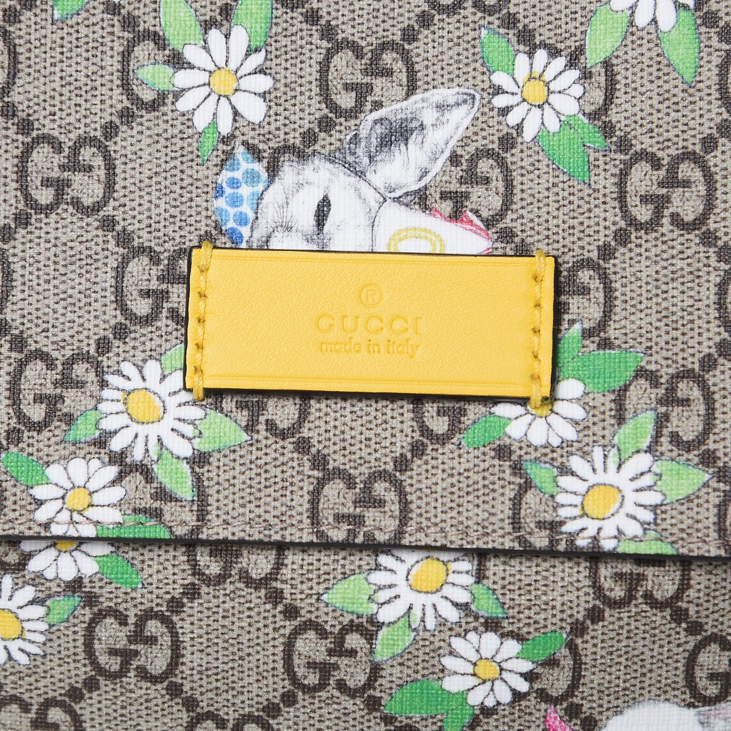 Gucci GG Supreme Monogram Love Pets Diaper Bag Yellow 7 of 11