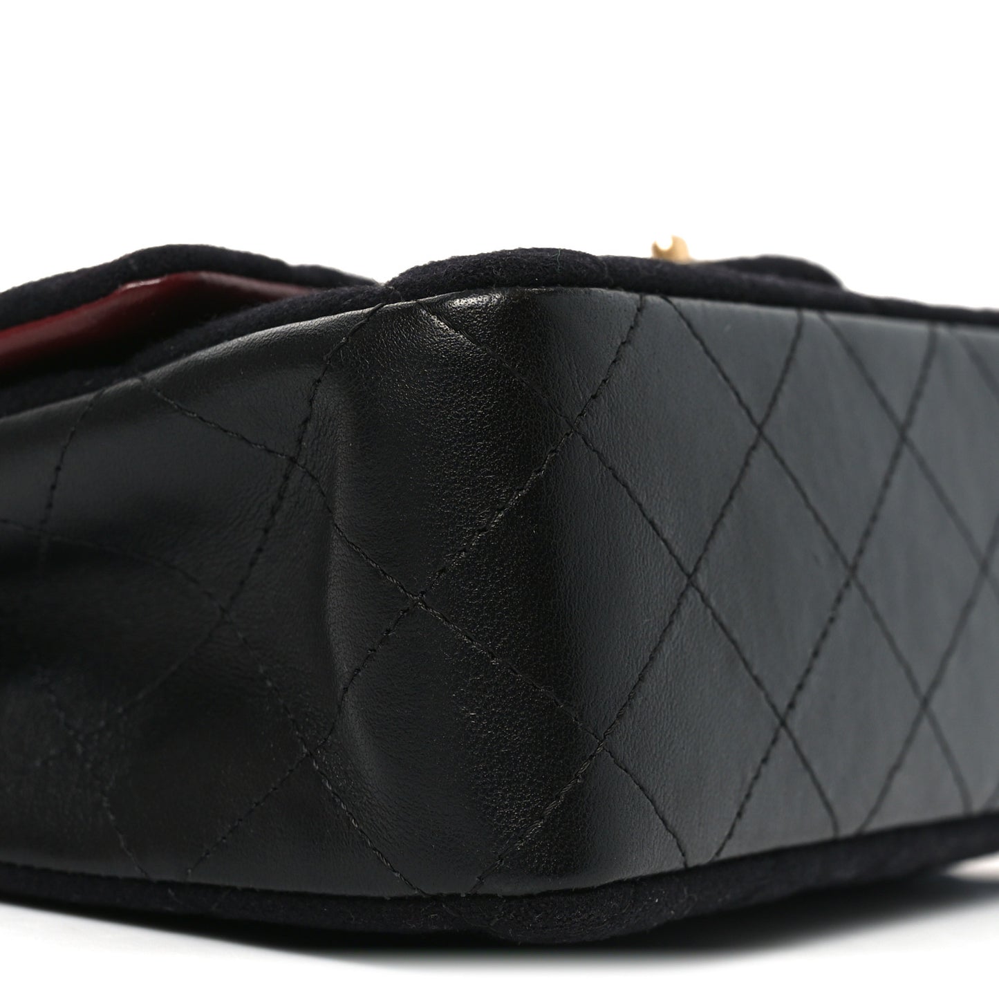 Felt Quilted Paris-Hamburg Charms Mini Rectangular Flap Black
