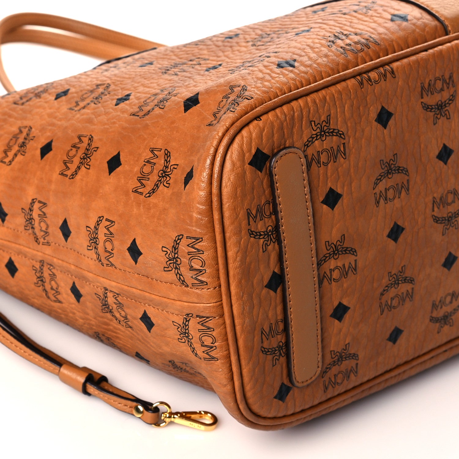 MCM Visetos Medium Liz Reversible Shopper Tote Cognac 10 of 13