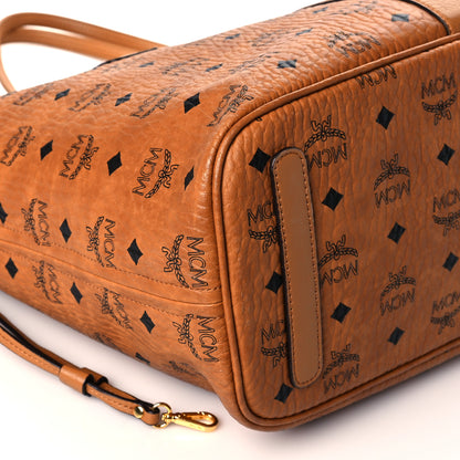 MCM Visetos Medium Liz Reversible Shopper Tote Cognac 10 of 13