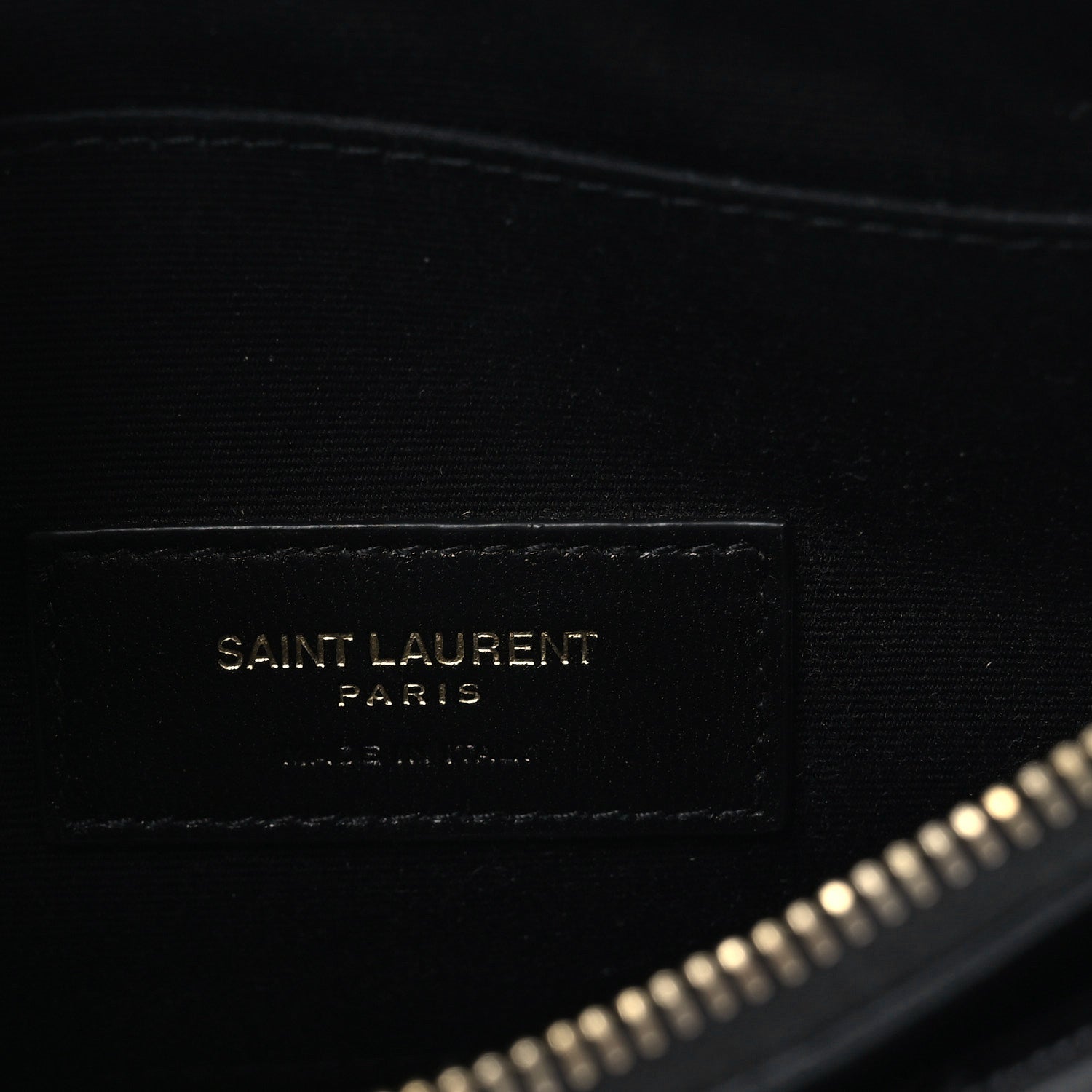 Saint Laurent Grain De Poudre Chevron Monogram Large Bill Pouch Black 7 of 10
