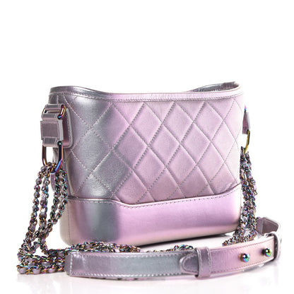 Chanel Iridescent Lambskin Calfskin Quilted Small Gabrielle Hobo Light Purple 3 of 12