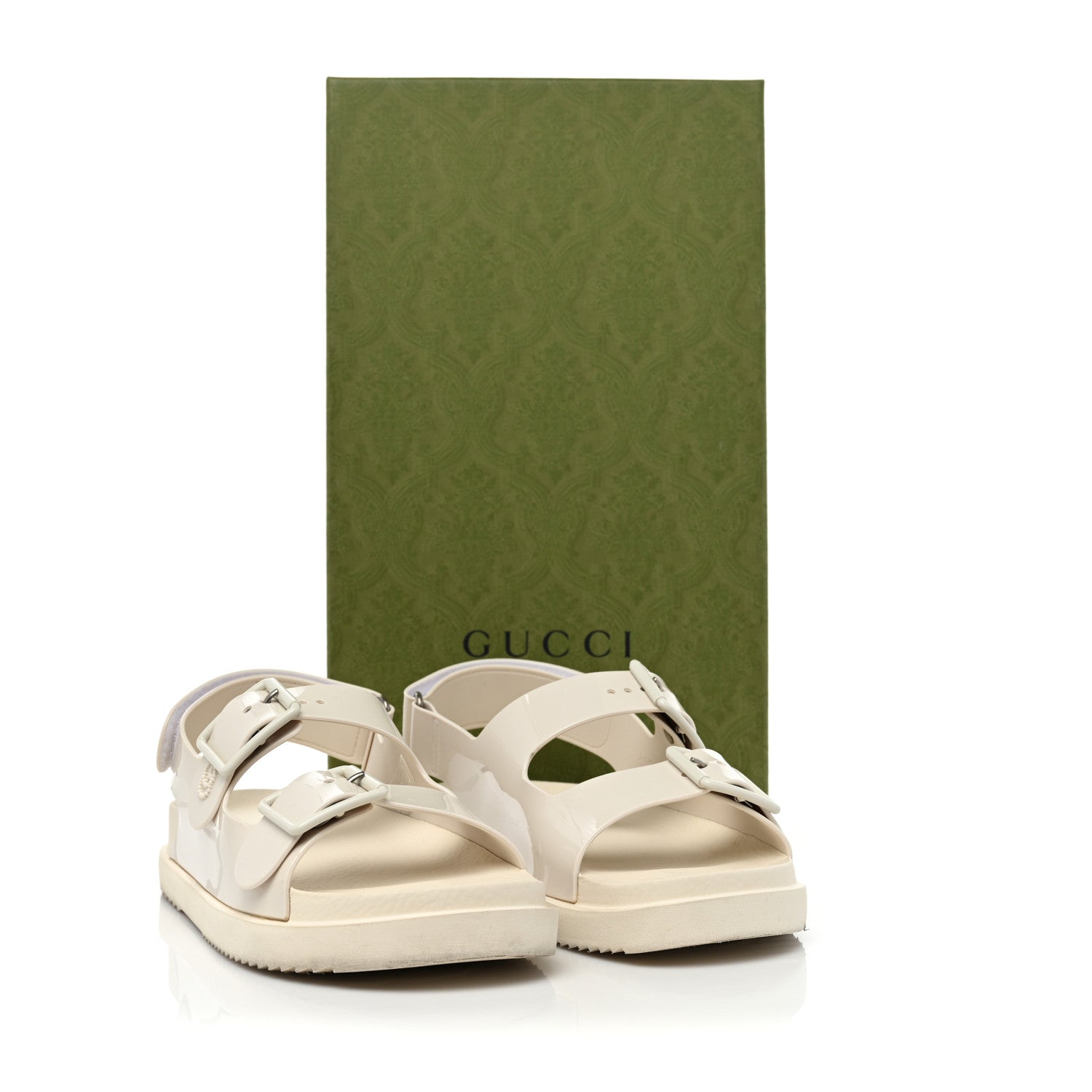 Gucci Rubber Mini Double G Womens Isla Dad Sandals 38 Dusty White 12 of 12