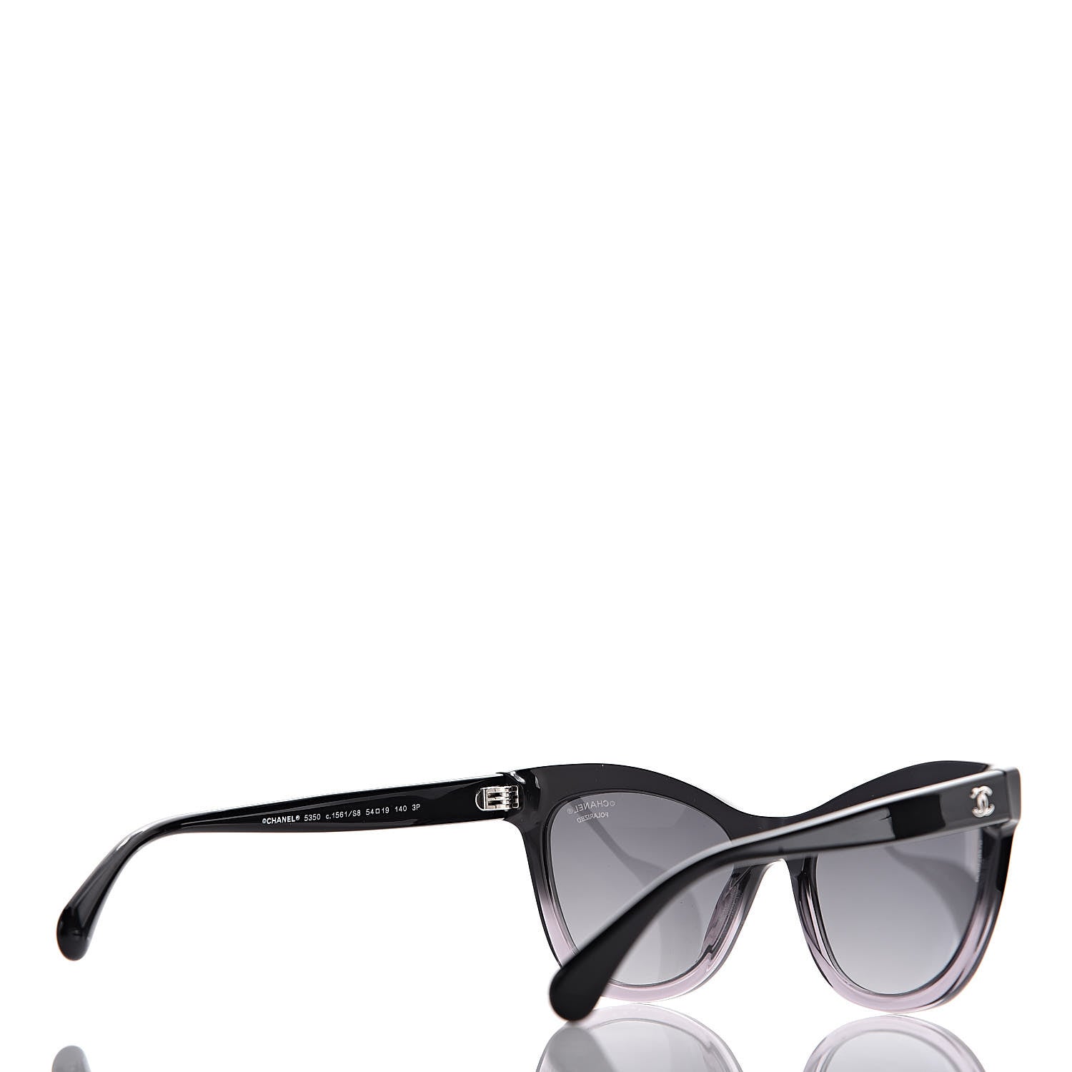 Chanel Polarized Acetate CC Cat Eye Summer Sunglasses 5350 Black 4 of 8