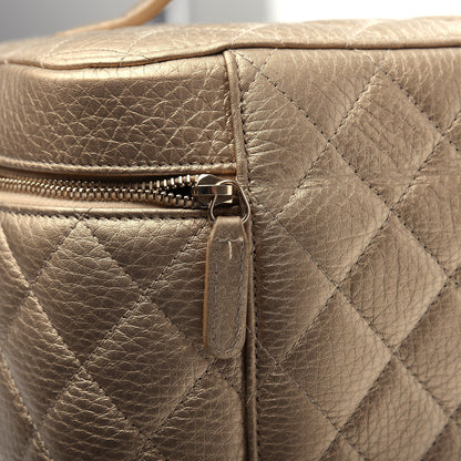 Chanel Metallic Calfskin Quilted Large Vanity Pouch Gold 8 of 8