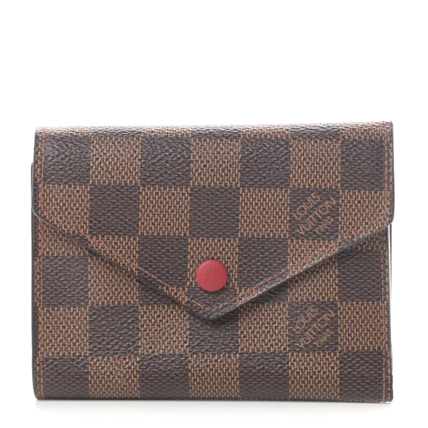 Louis Vuitton Damier Ebene Victorine Wallet Red 1 of 7