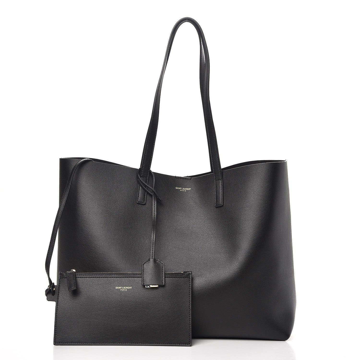 Saint Laurent Calfskin Large Shopping Tote Black 3 of 9