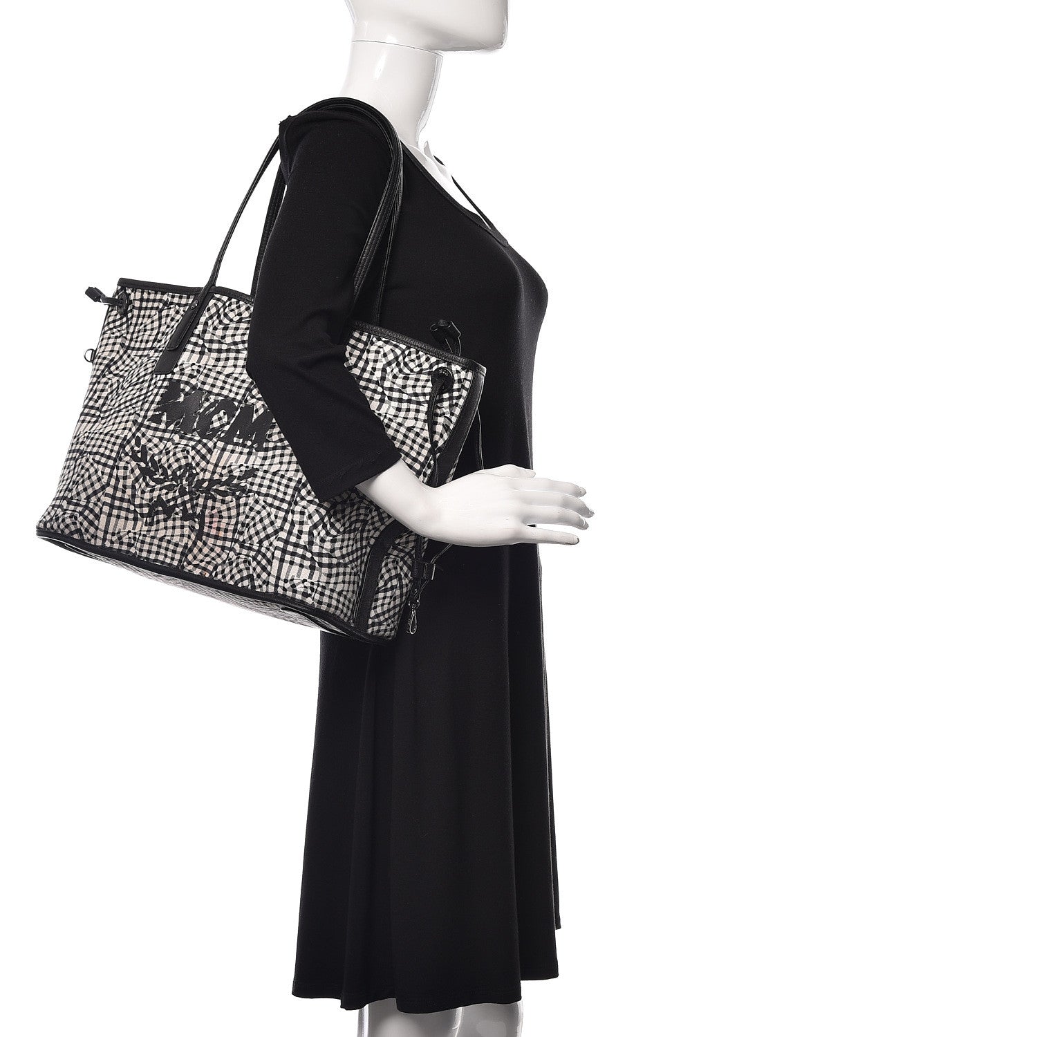 MCM Visetos Medium Liz Reversible Shopper Tote Black 3 of 20
