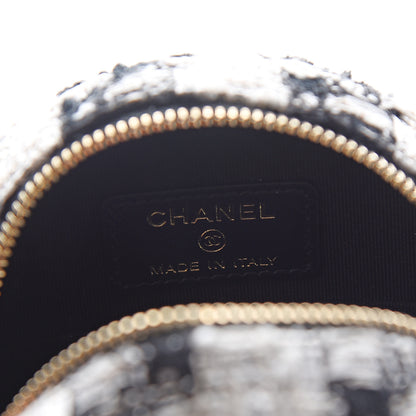 Chanel Tweed Round Clutch With Chain Black 5 of 10