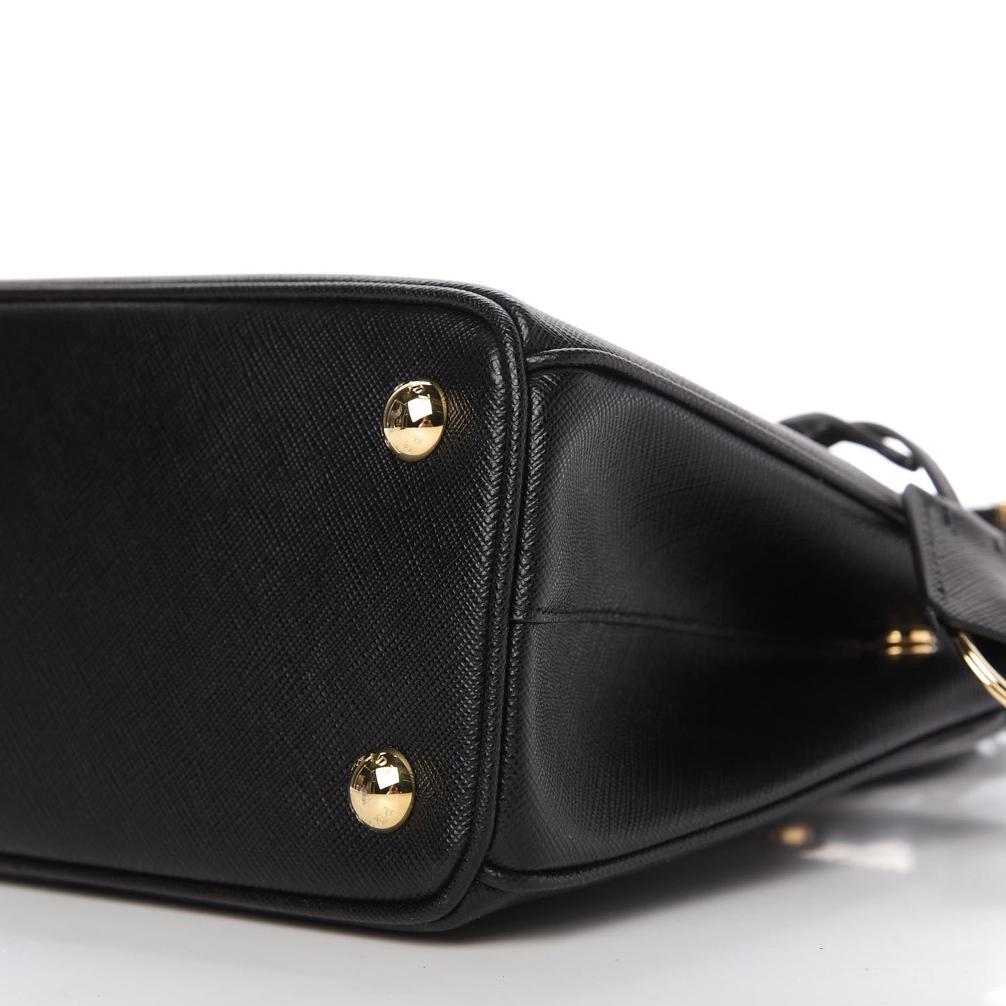 Saffiano Lux Micro Galleria Shoulder Bag Black