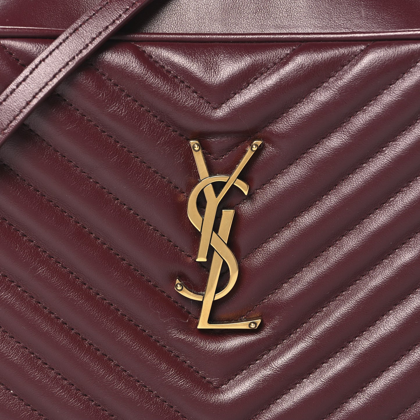 Calfskin Matelasse Monogram Lou Camera Bag Dark Legion Red