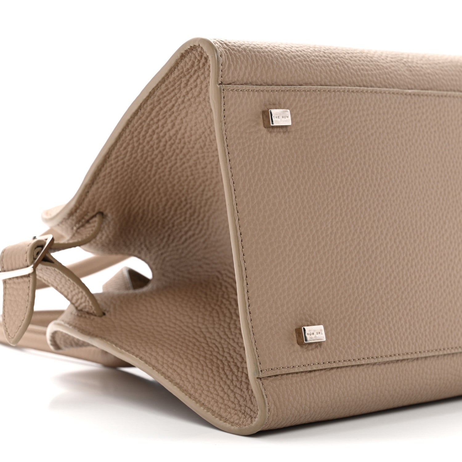 The Row Grained Calfskin Soft Margaux 10 Bag Dark Taupe 8 of 12