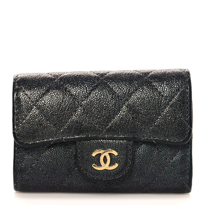 Chanel Iridescent Caviar Quilted Classic 4 Key Holder Wallet Black 1 of 9