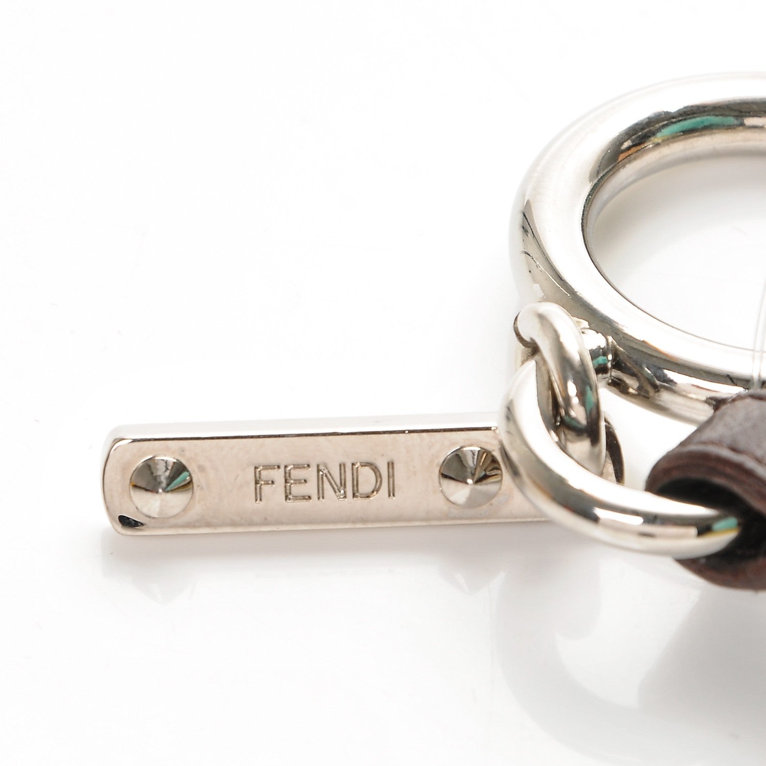 Fendi Shiny Nappa Mink Fox Fur Crystal QuTweet Dazzling Bag Bug Charm Bordeaux Seashell Multicolor 6 of 6