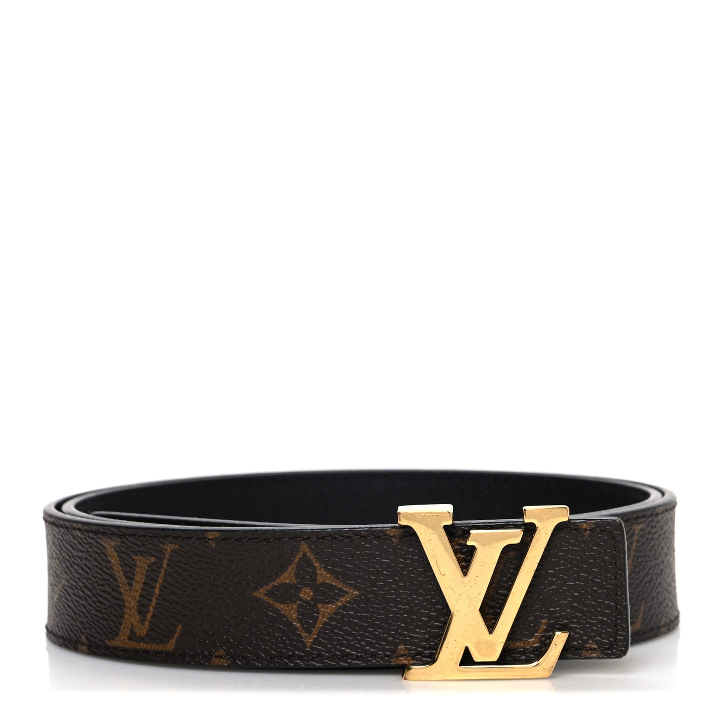 Calfskin Monogram 30mm LV Initiales Reversible Belt 80 32 Black