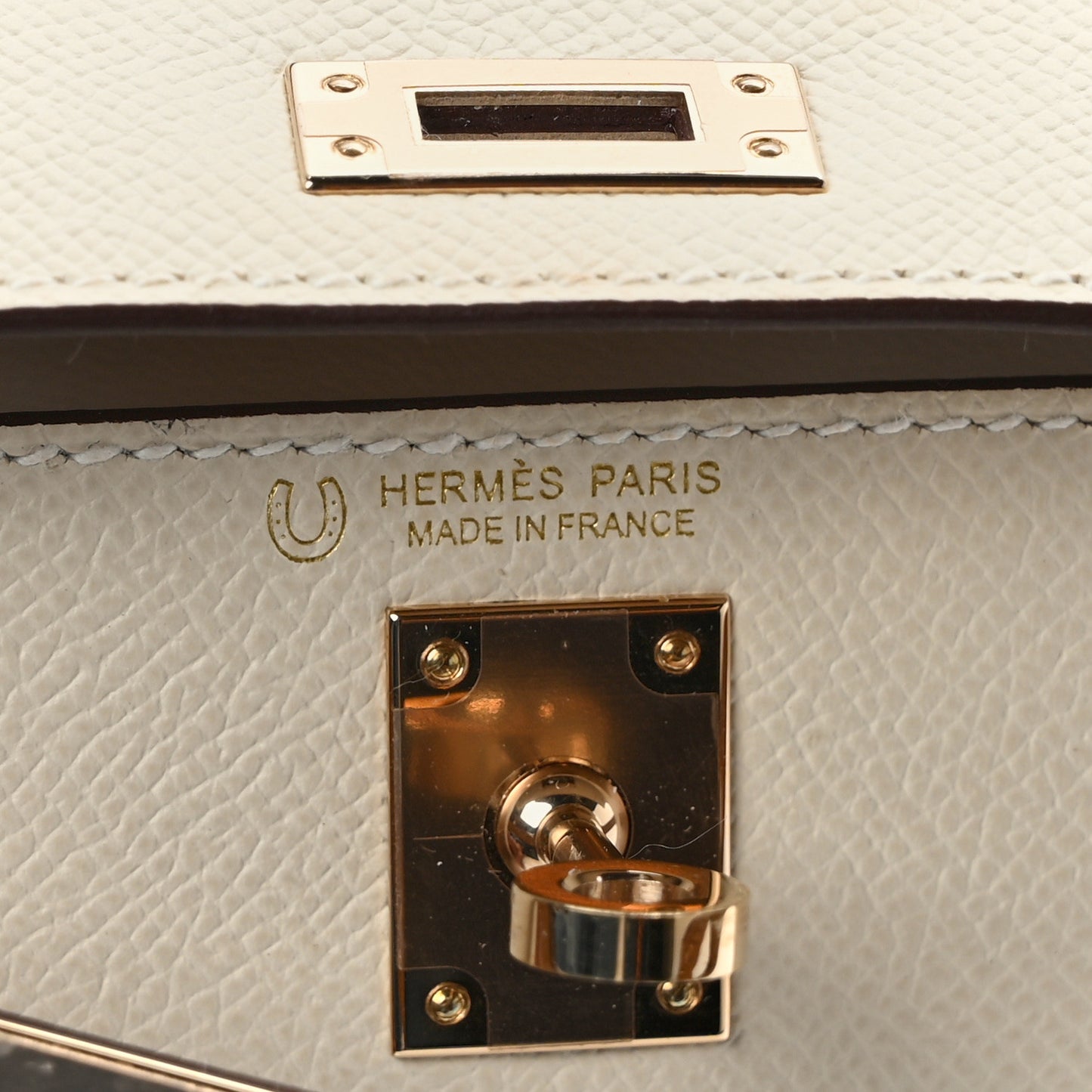 Epsom Horseshoe Mini Kelly Sellier 20 Craie Biscuit