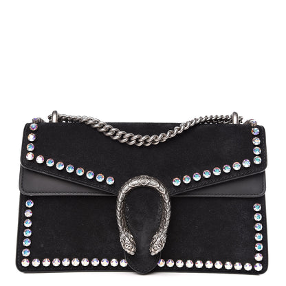 Gucci Suede Crystal Small Dionysus Shoulder Bag Black 1 of 14