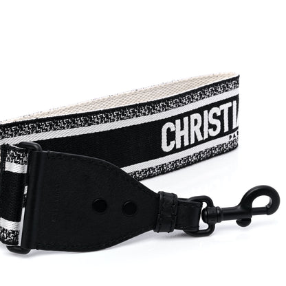 Christian Dior Canvas Embroidered Shoulder Strap Black Ultramatte 4 of 6