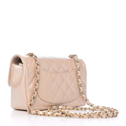 Chanel Pearly Caviar Quilted Mini Rectangular Flap Beige 3 of 11