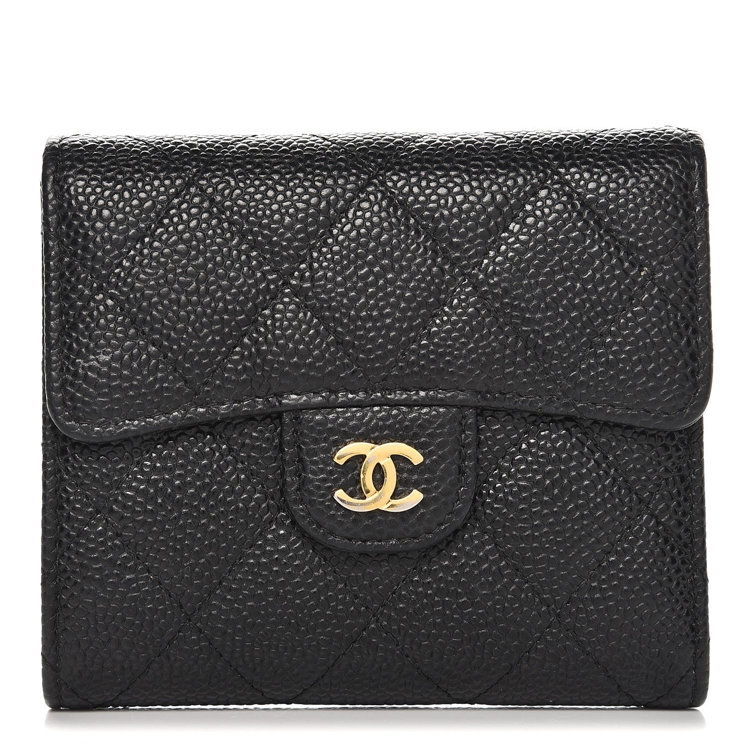 Chanel Caviar Quilted Compact Flap Wallet Black 1 of 9
