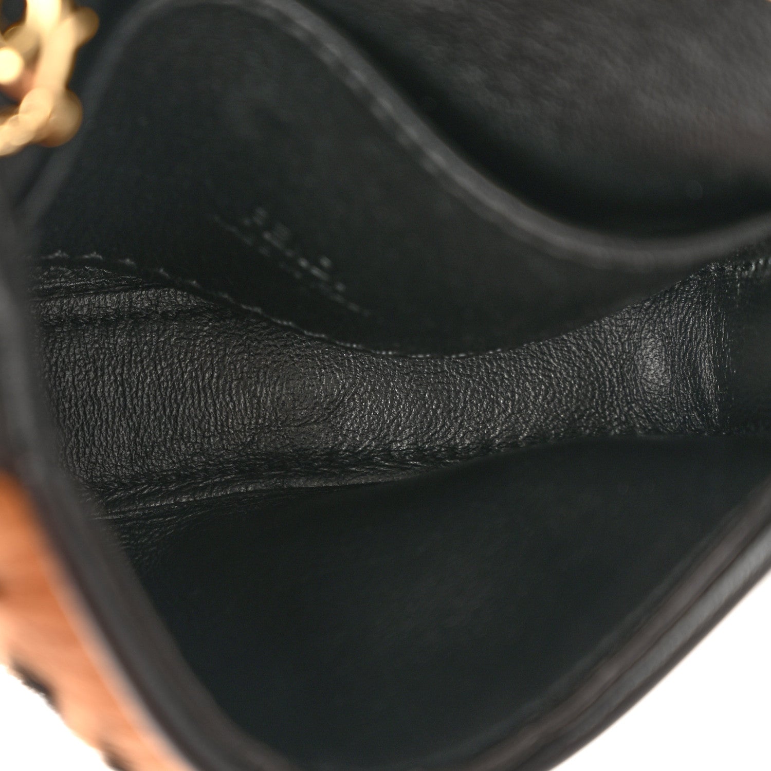 Fendi Sheared Sheepskin Vitello King FF Nano Baguette Charm Tobacco Moro Black 4 of 8
