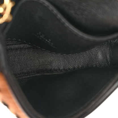 Fendi Sheared Sheepskin Vitello King FF Nano Baguette Charm Tobacco Moro Black 4 of 8