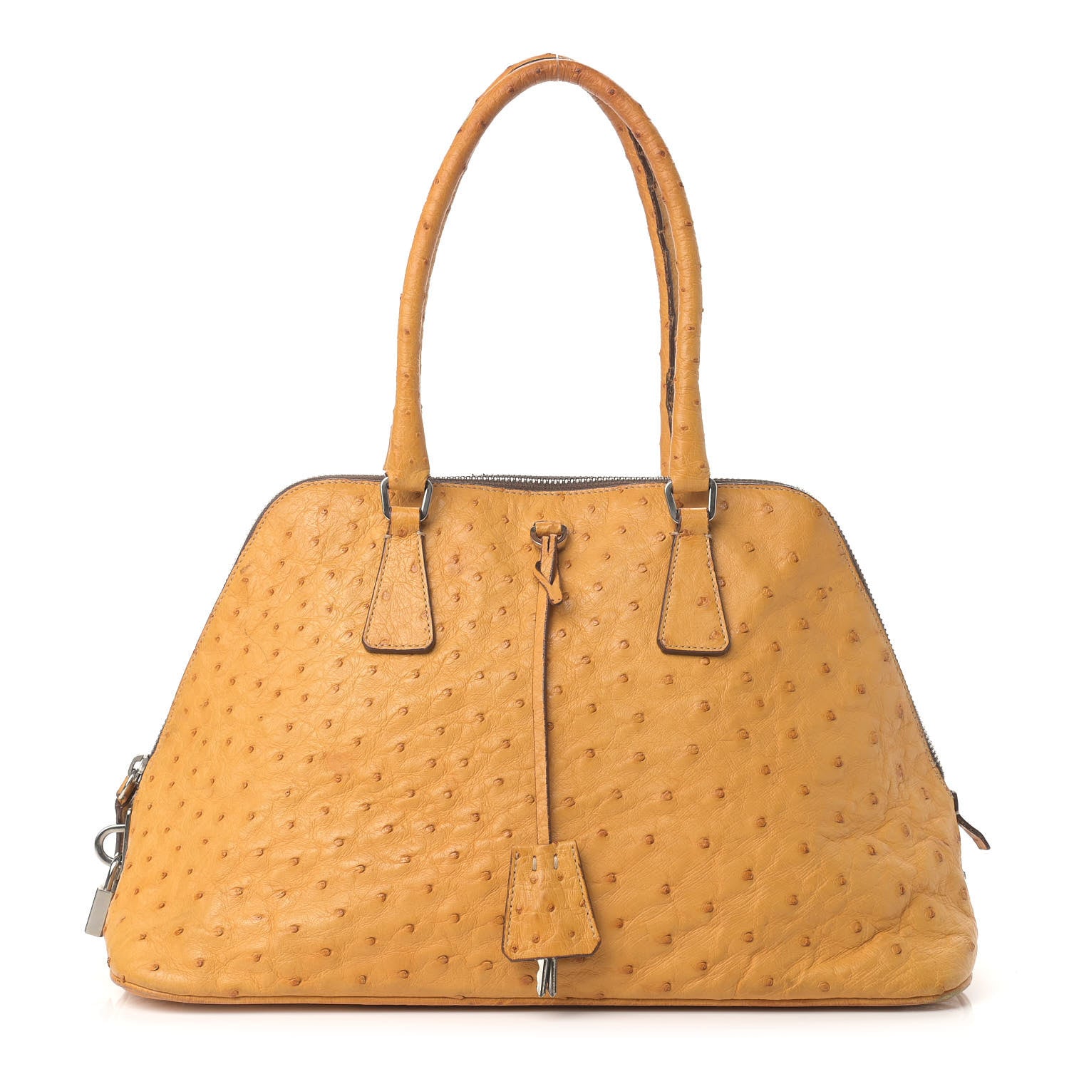 Prada Ostrich Frame Bowler Soleil 1 of 23
