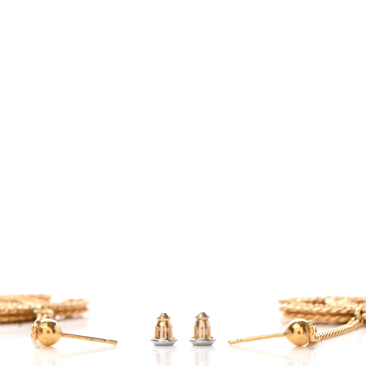 CC Drop Earrings Matte Gold