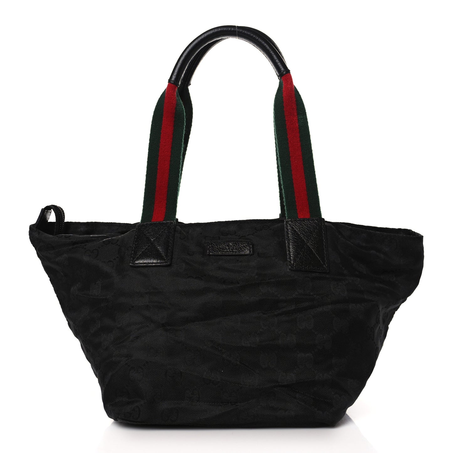 GG Monogram Small Web Handle Bucket Tote Black