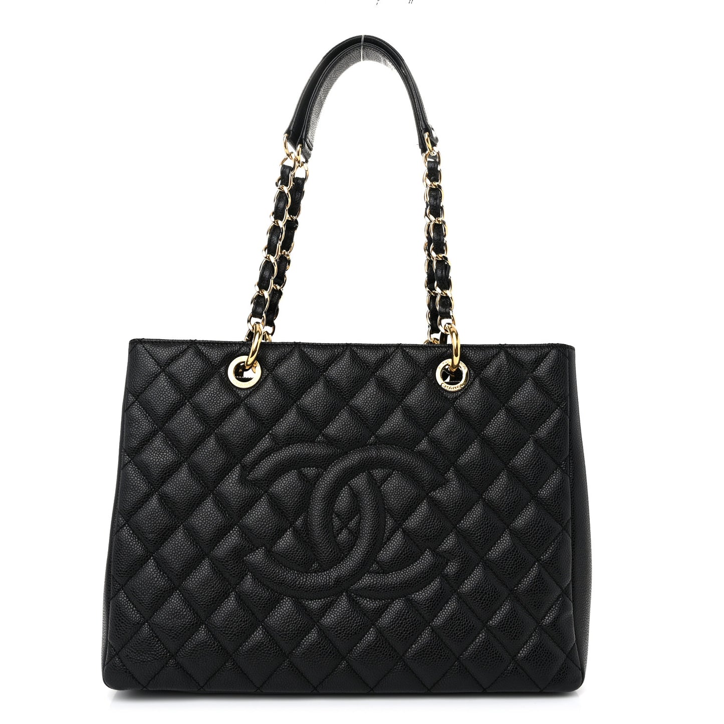 Caviar Quilted Grand Shopping Tote GST Black