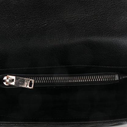 Saint Laurent Sheepskin Matelasse Chevron Monogram Medium College Bag Black 5 of 6