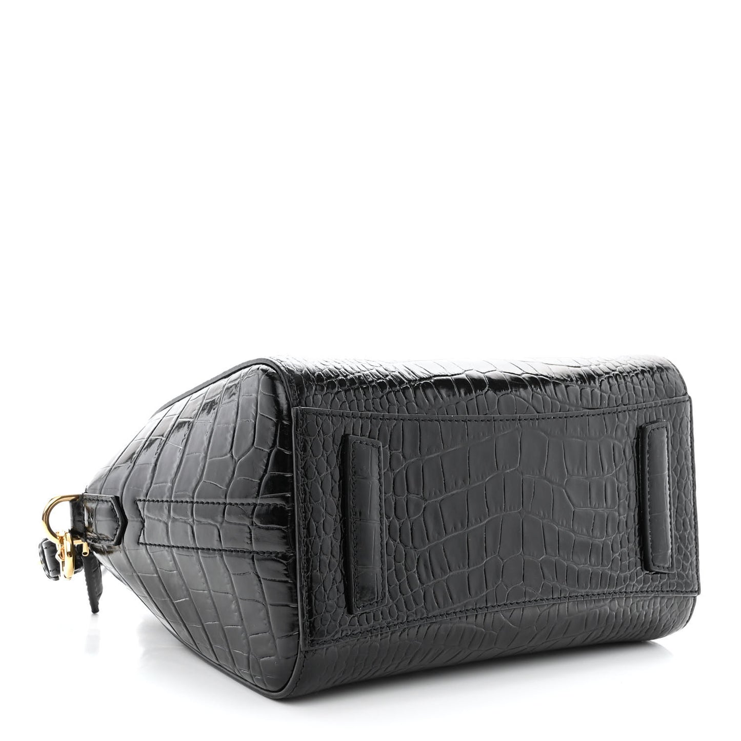 Calfskin Crocodile Embossed Mini Antigona Black