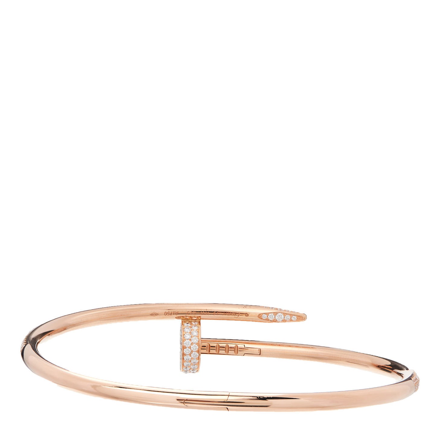 18K Pink Gold Diamond Juste Un Clou Paved Bracelet 19