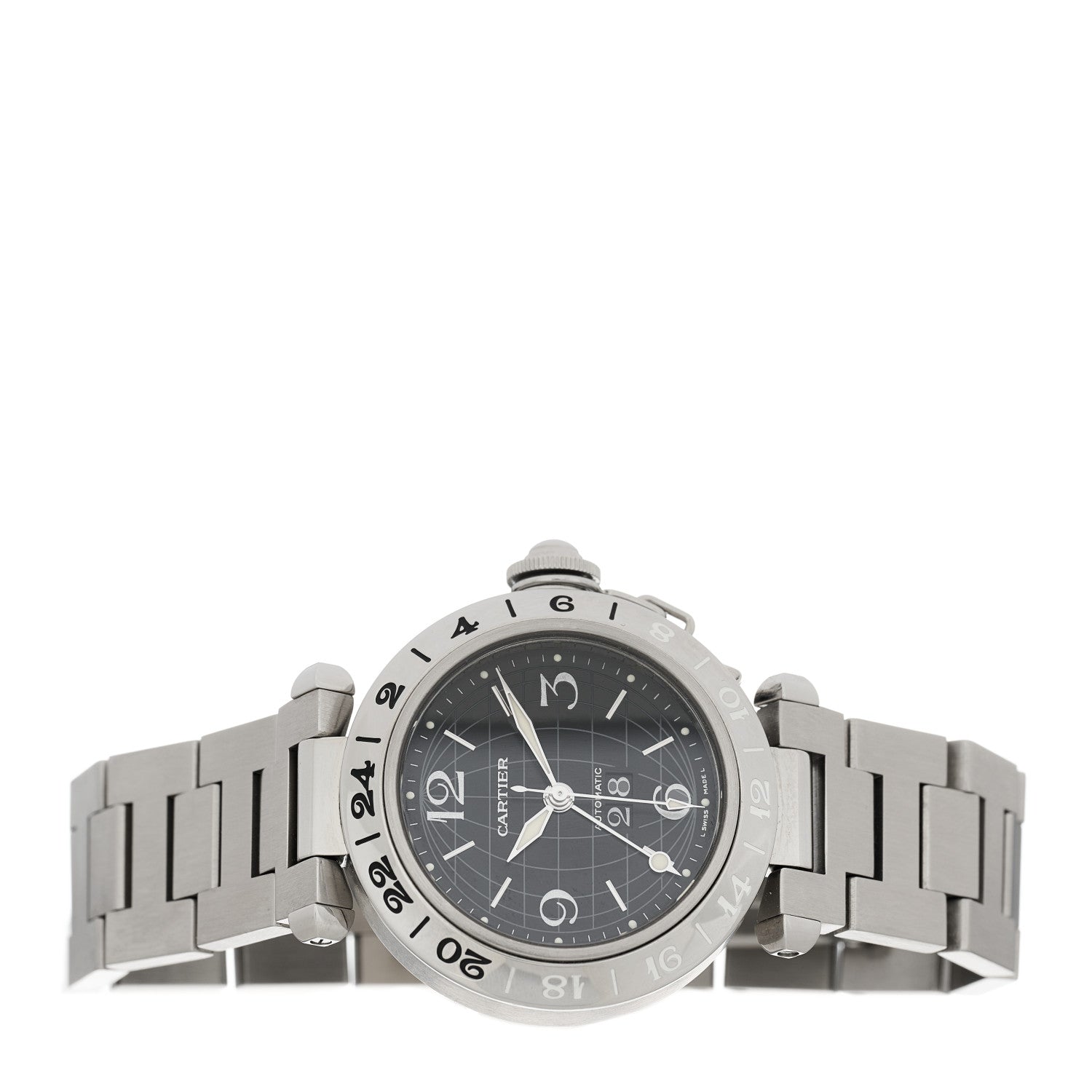 Cartier Stainless Steel 35mm Pasha C Big Date Automatic Watch Black 2 of 4