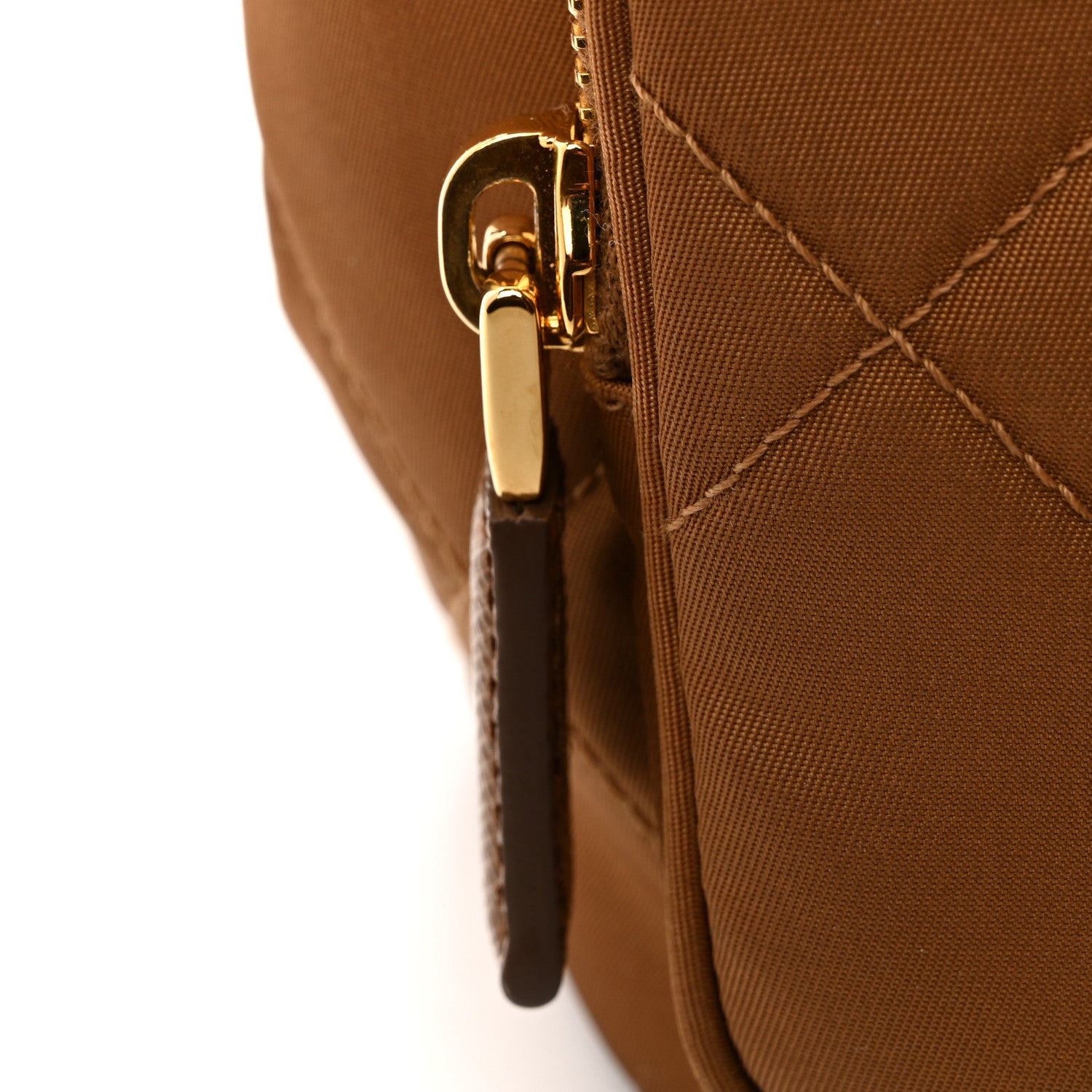Prada Re-Nylon Saffiano Stitched Re-Edition 1995 Chaine Drawstring Bucket Bag Brandy 13 of 14
