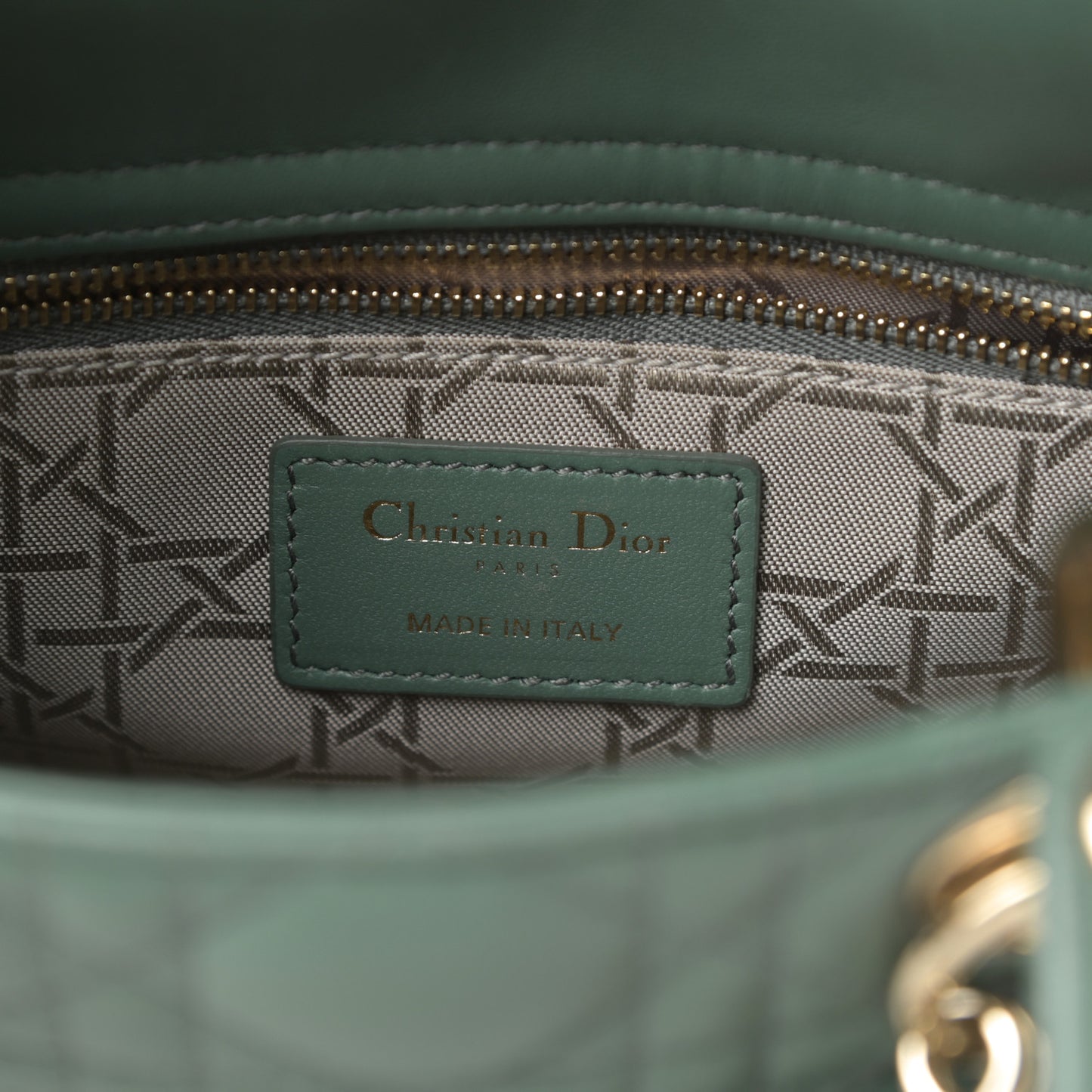 Lambskin Cannage Small My ABCDior Lady Dior Army Green