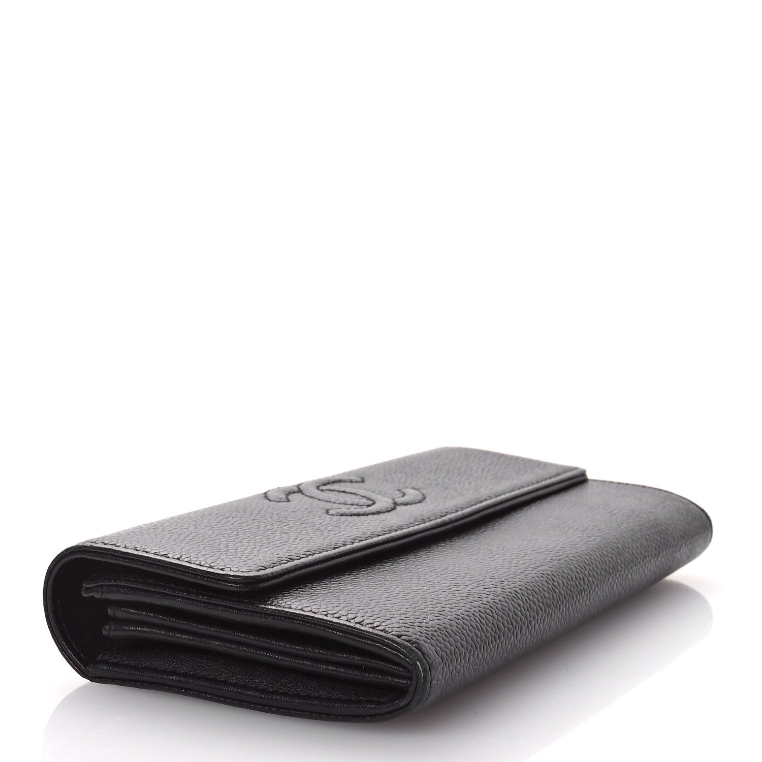 Chanel Caviar Timeless CC Large Gusset Flap Wallet Black 4 of 10