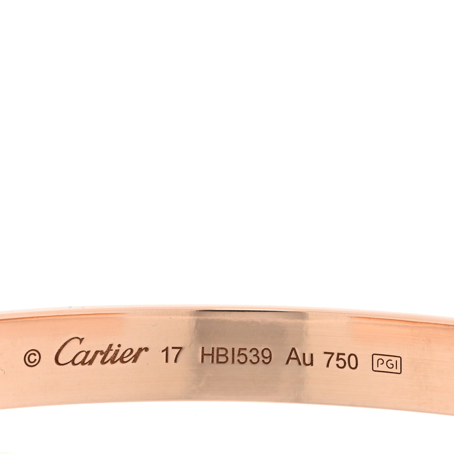 Cartier 18K Pink Gold LOVE Cuff Bracelet 17 3 of 5