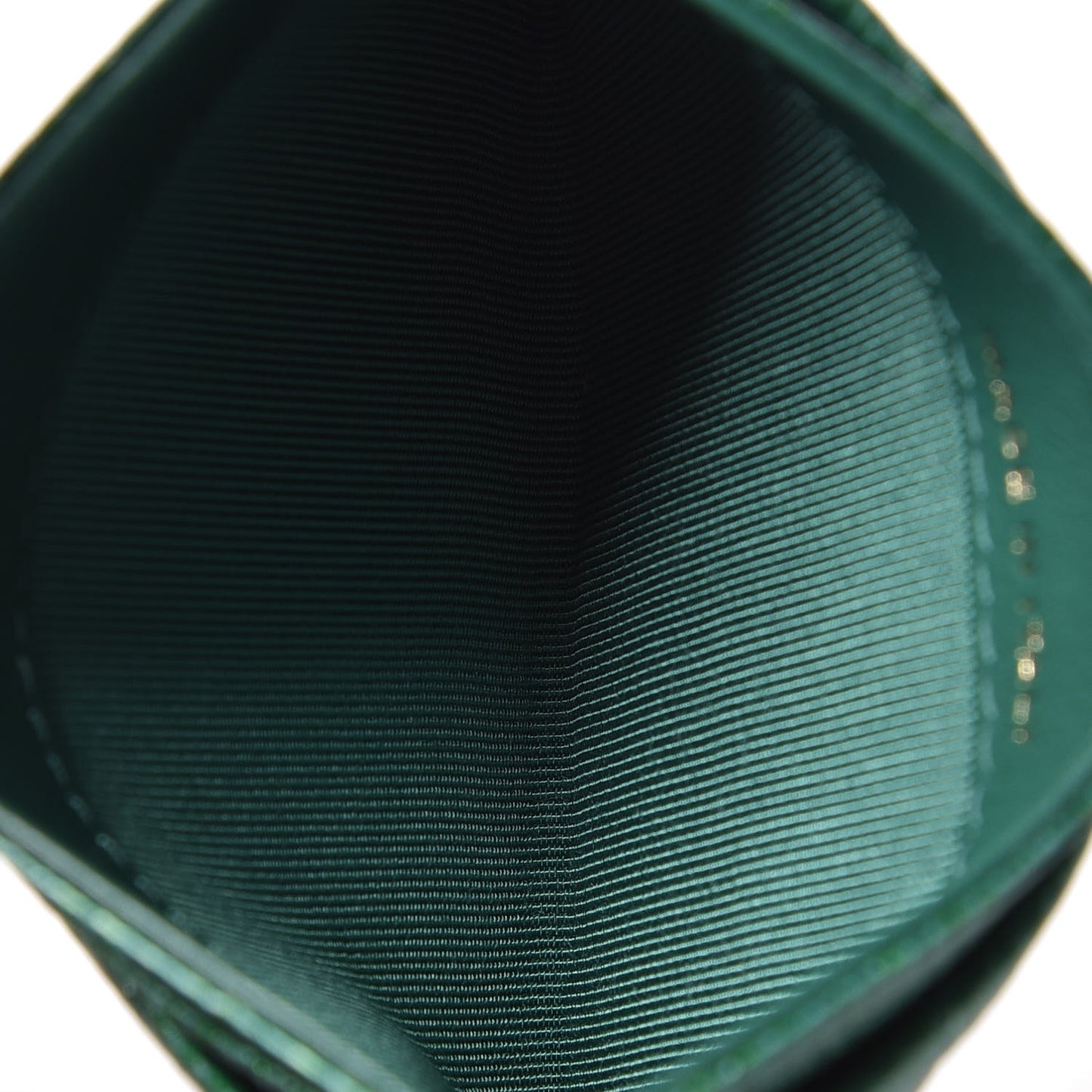 Metallic Caviar Quilted Card Holder Green
