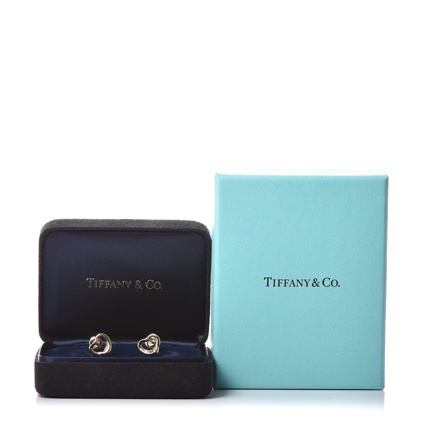 18K Yellow Gold 11mm Elsa Peretti Open Heart Earrings
