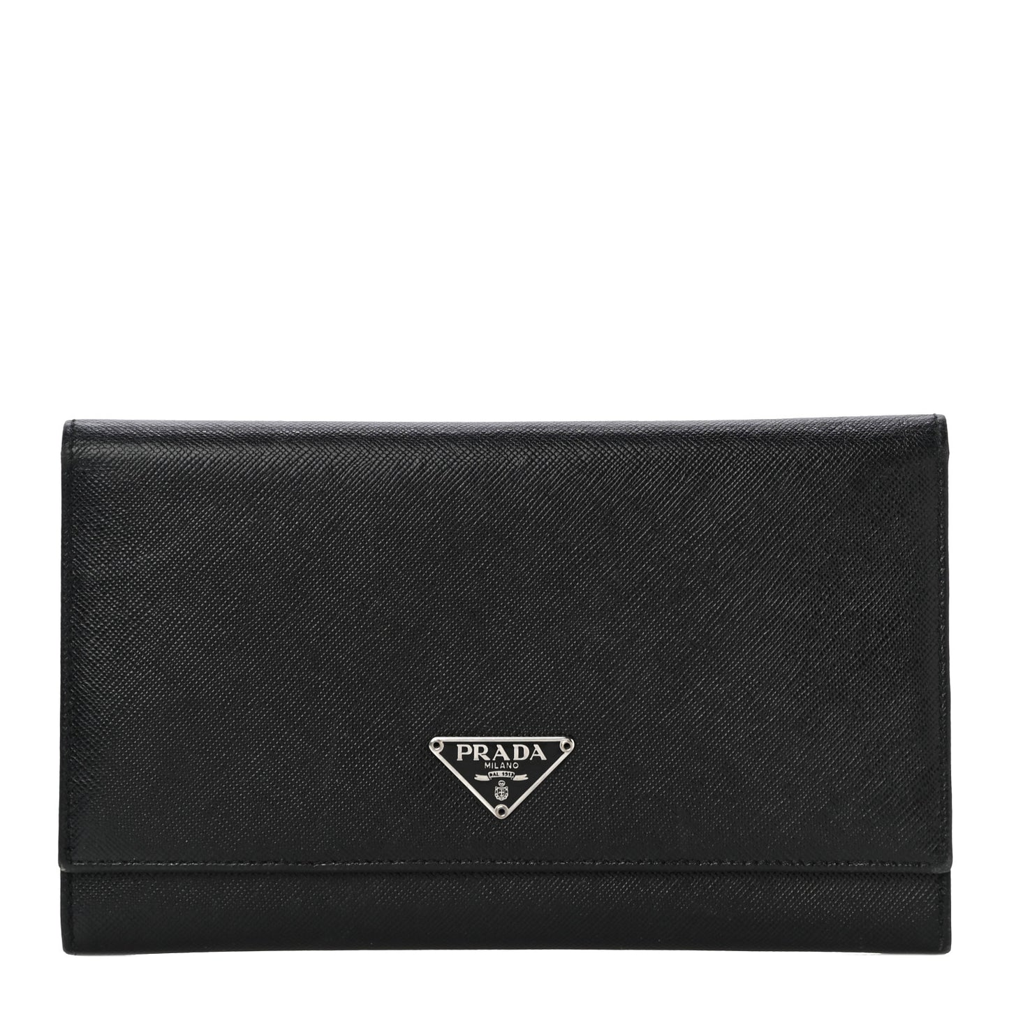 Saffiano Triangle Flap Wallet Black