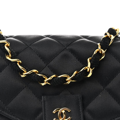 Chanel Satin Quilted Half Moon Flap Black 9 of 14