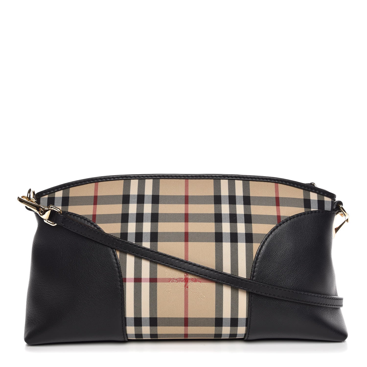 Burberry Horseferry Check Small Chichester Crossbody Clutch Bag Black 1 of 8