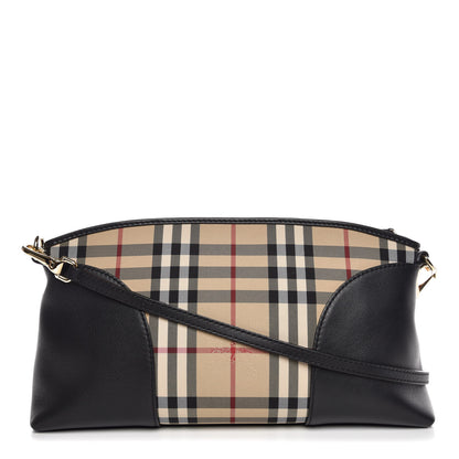 Burberry Horseferry Check Small Chichester Crossbody Clutch Bag Black 1 of 8