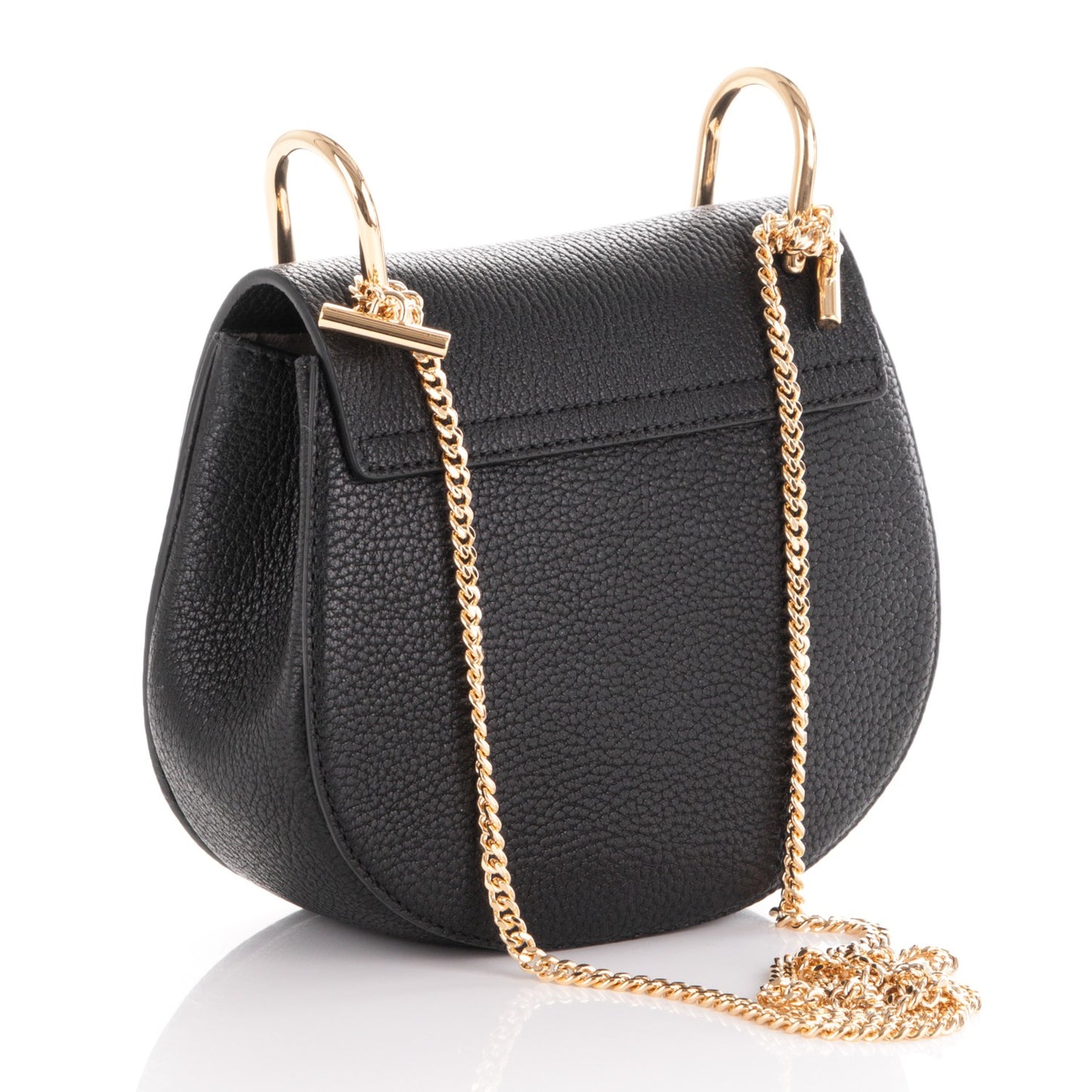 Grained Lambskin Mini Drew Shoulder Bag Black