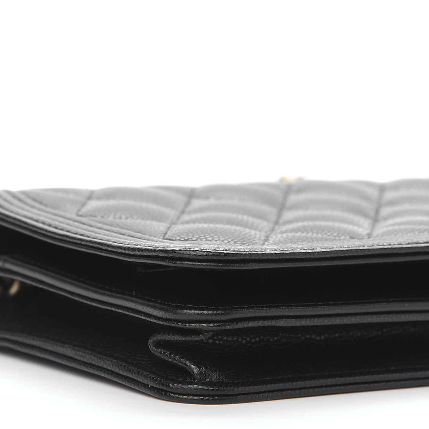 Caviar Quilted Boy Wallet On Chain WOC Black