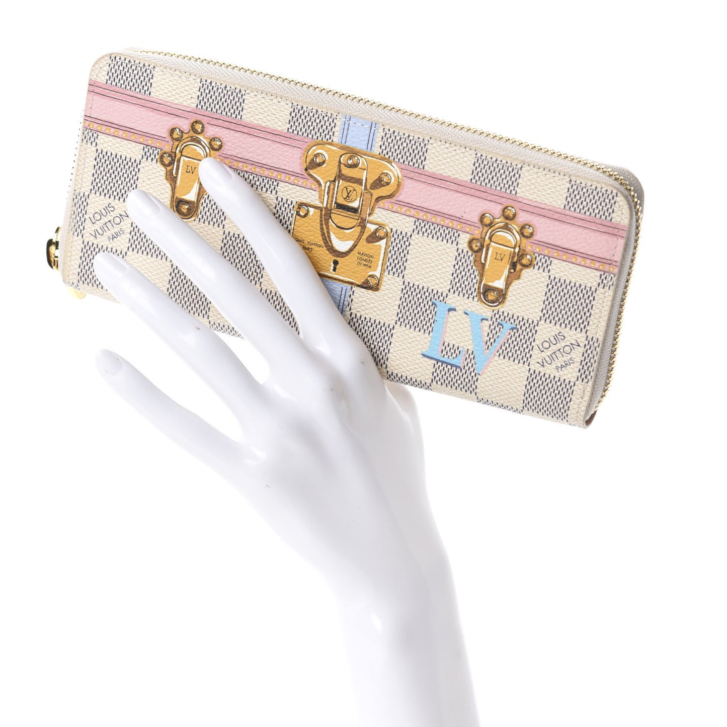 Damier Azur Summer Trunks Clemence Wallet