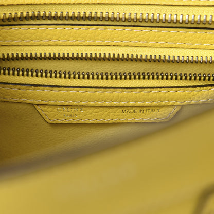 Celine Drummed Calfskin Micro Luggage Citron 12 of 14